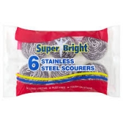 SUPERBRIGHT 6PK STAINLESS STEEL SCOURERS