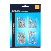 Safety Pins Silver Pk100