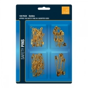 Safety Pins Golden 100pc