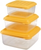 3pc Food Container Square 0.9/1.5/2.5lt