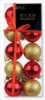 Anker 10x5cm Baubles Gold & Red