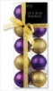 Anker 10x5cm Baubles Purple / Gold