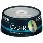 Tdk 25pk Dvd+r 16x/120min/4.7gb